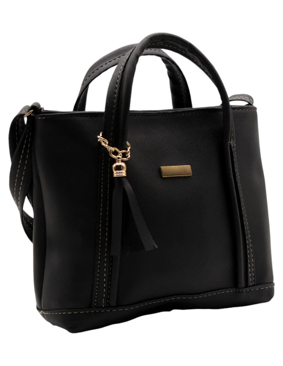 Bolsa Satchel en Piel vegana Color Negro