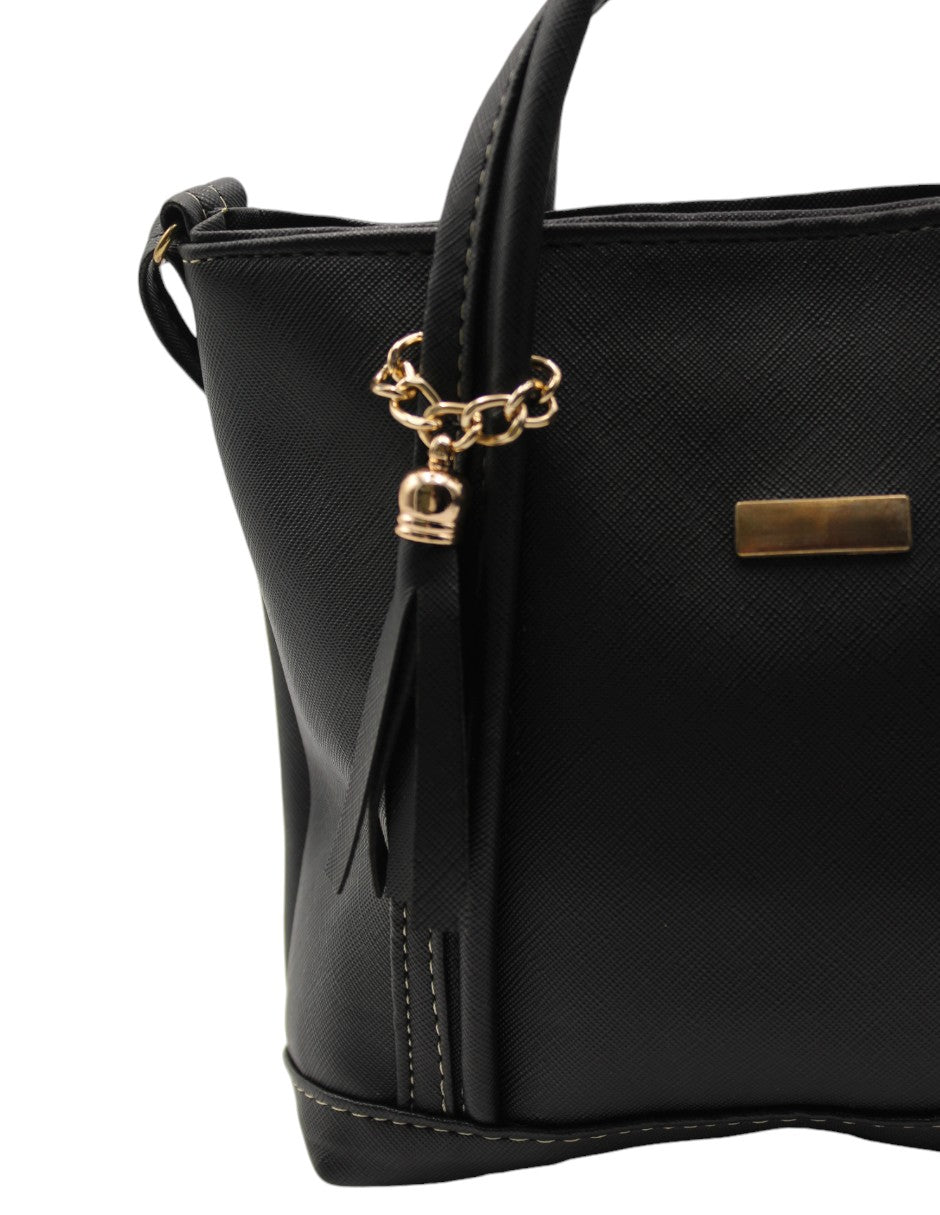 Bolsa Satchel en Piel vegana Color Negro