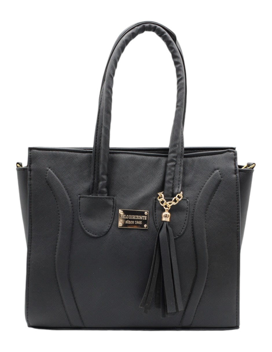 Bolsa Satchel Exterior Piel vegana Color Negro Para Mujer De RBBASICS