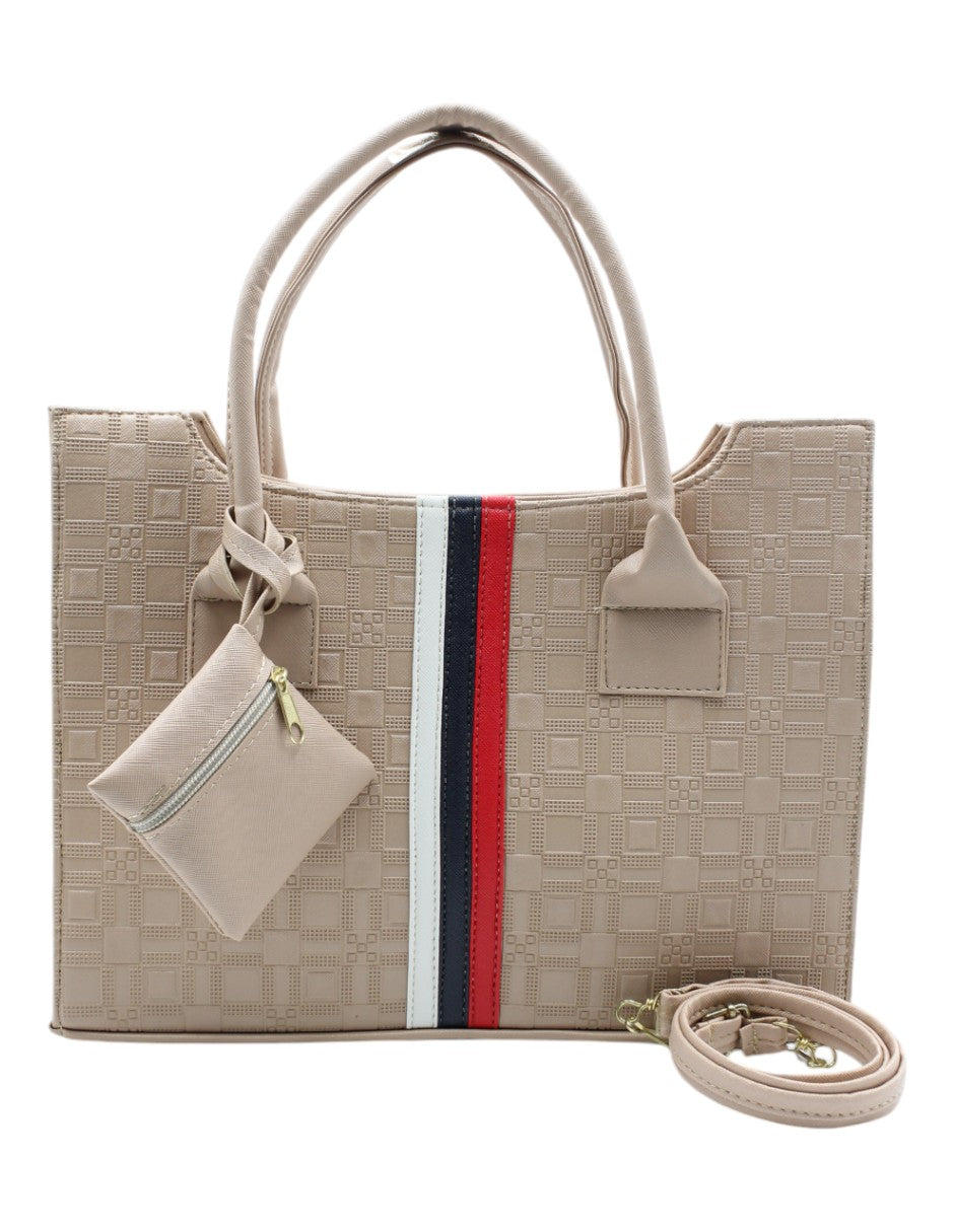 Bolsa Satchel en Piel vegana Color Beige