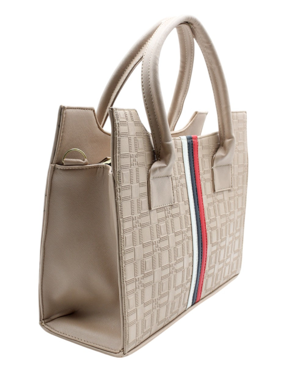 Bolsa Satchel en Piel vegana Color Beige