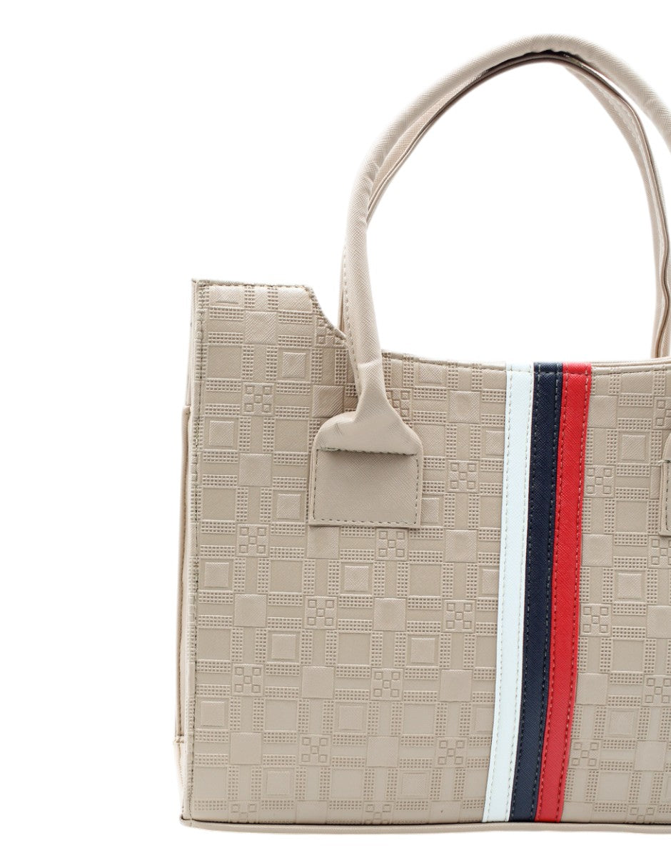 Bolsa Satchel en Piel vegana Color Beige