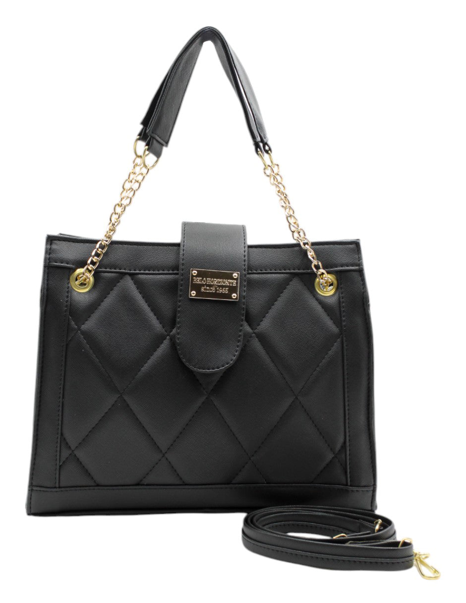 Bolsa Satchel en Piel vegana Color Negro