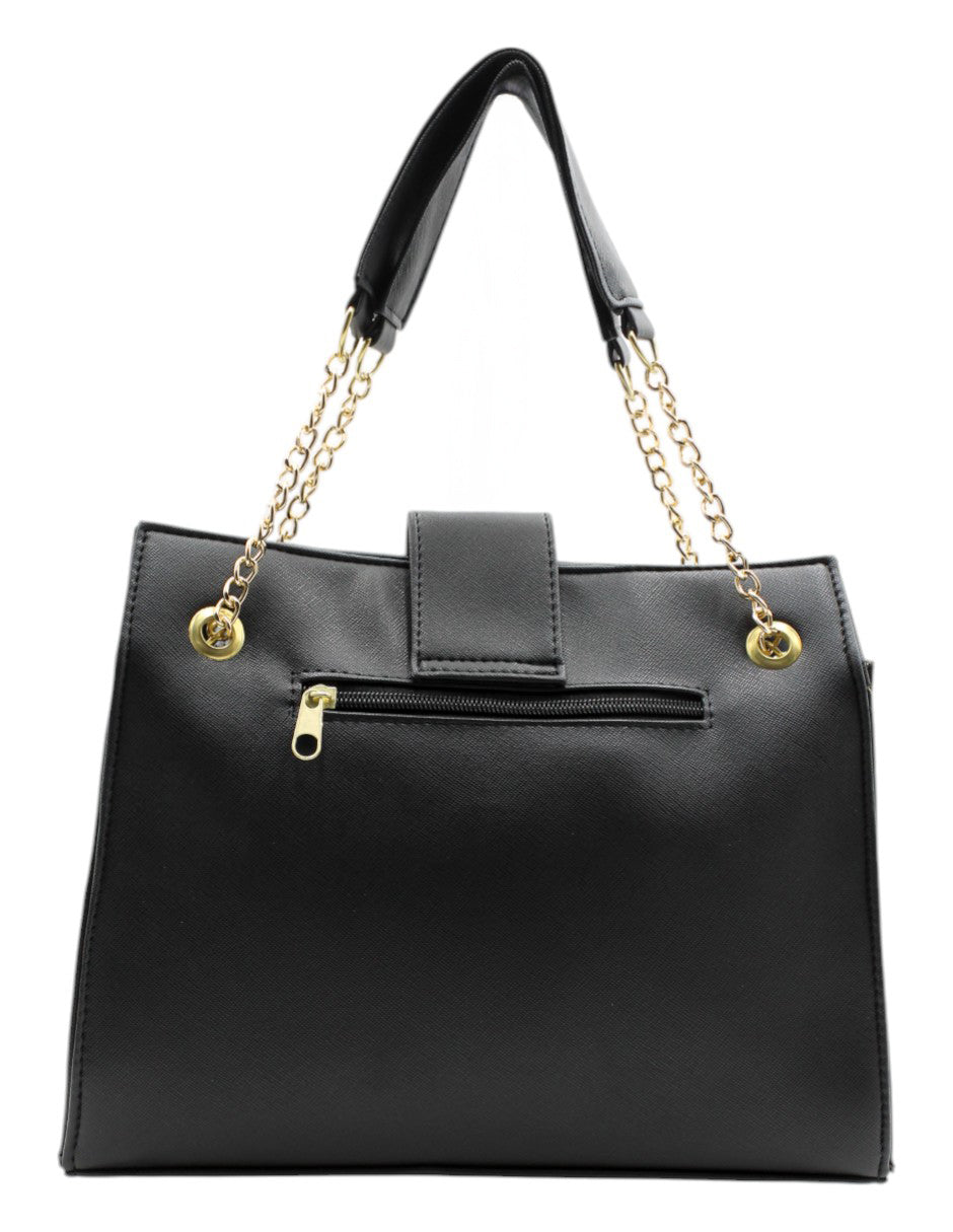 Bolsa Satchel en Piel vegana Color Negro