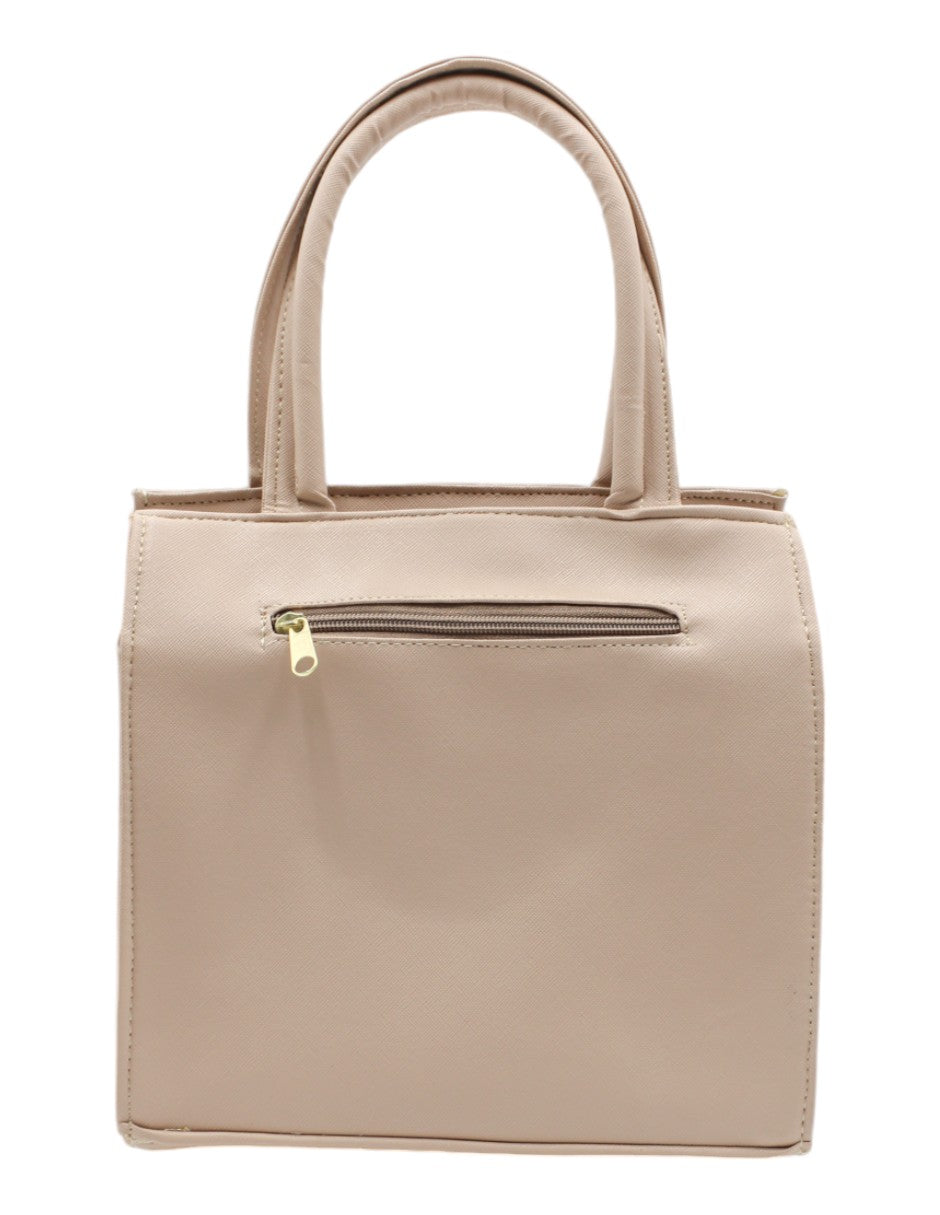 Bolsa Satchel en Piel vegana Color Beige