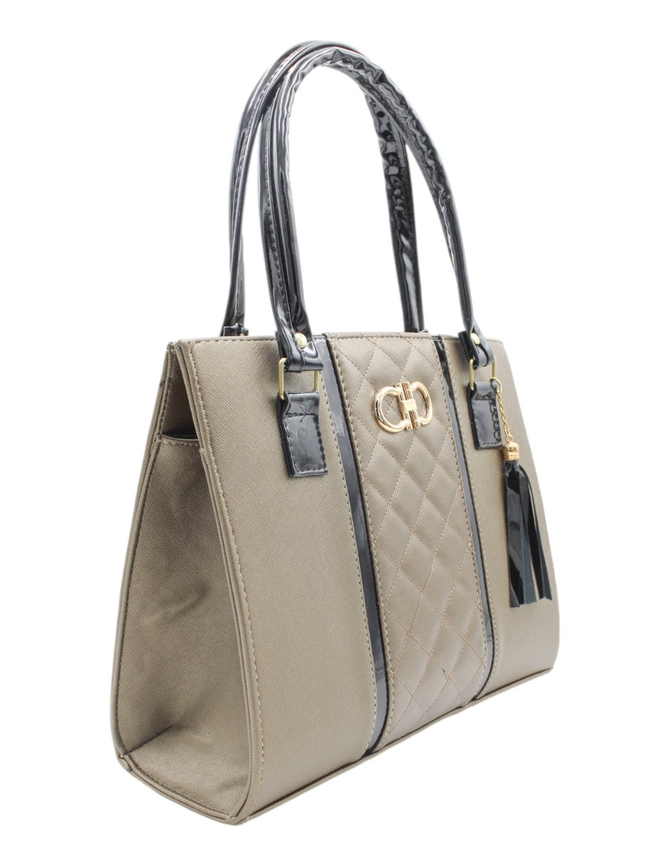 Bolsa Satchel en Piel vegana Color Beige