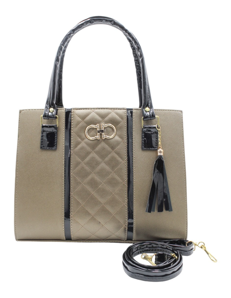 Bolsa Satchel en Piel vegana Color Beige