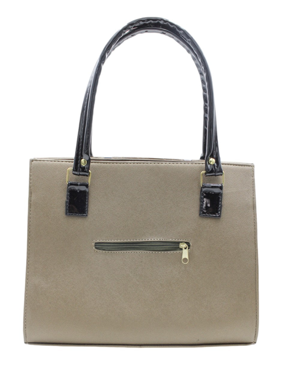 Bolsa Satchel en Piel vegana Color Beige