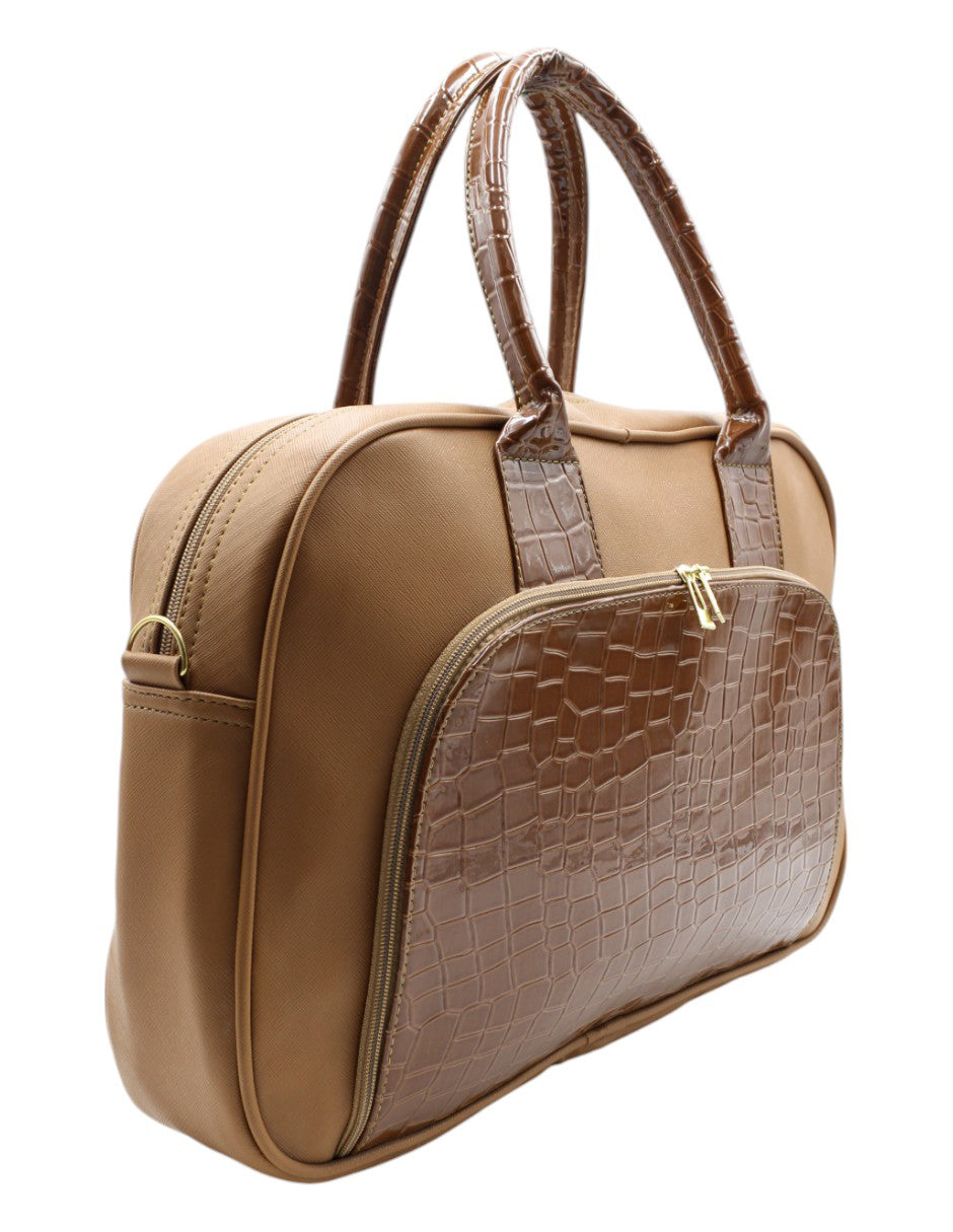 Bolsa Satchel en Piel vegana Color Café