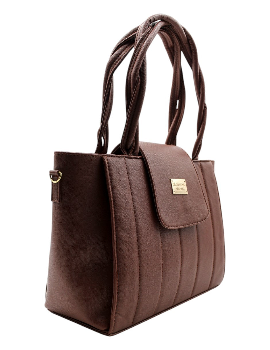 Bolsa Satchel en Piel vegana Color Café