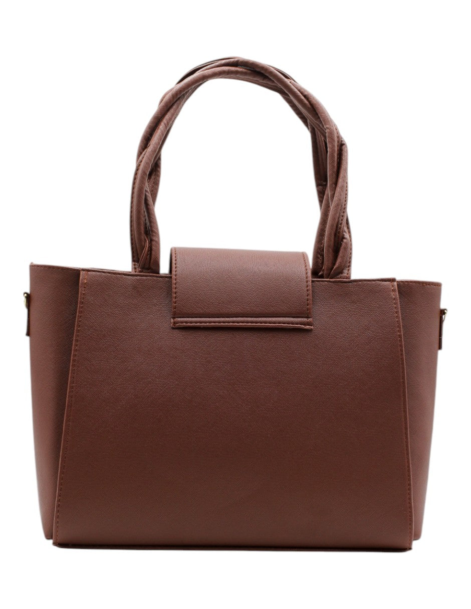 Bolsa Satchel en Piel vegana Color Café