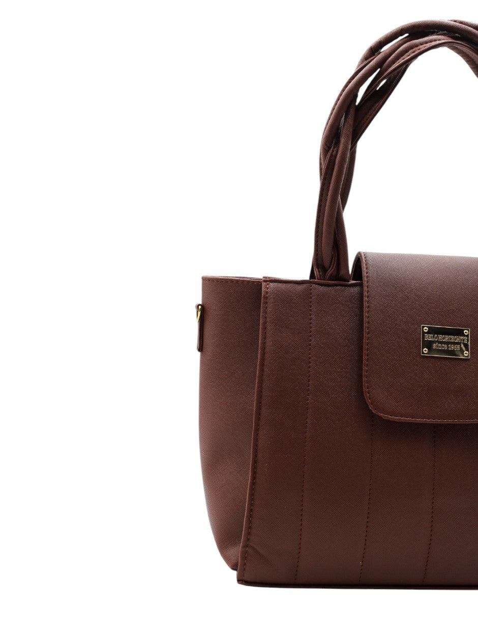 Bolsa Satchel en Piel vegana Color Café