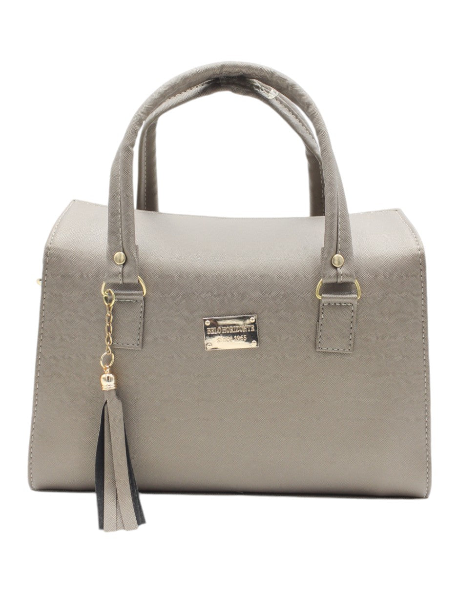 Bolsa Satchel Exterior Piel vegana Color Gris Para Mujer De RBBASICS