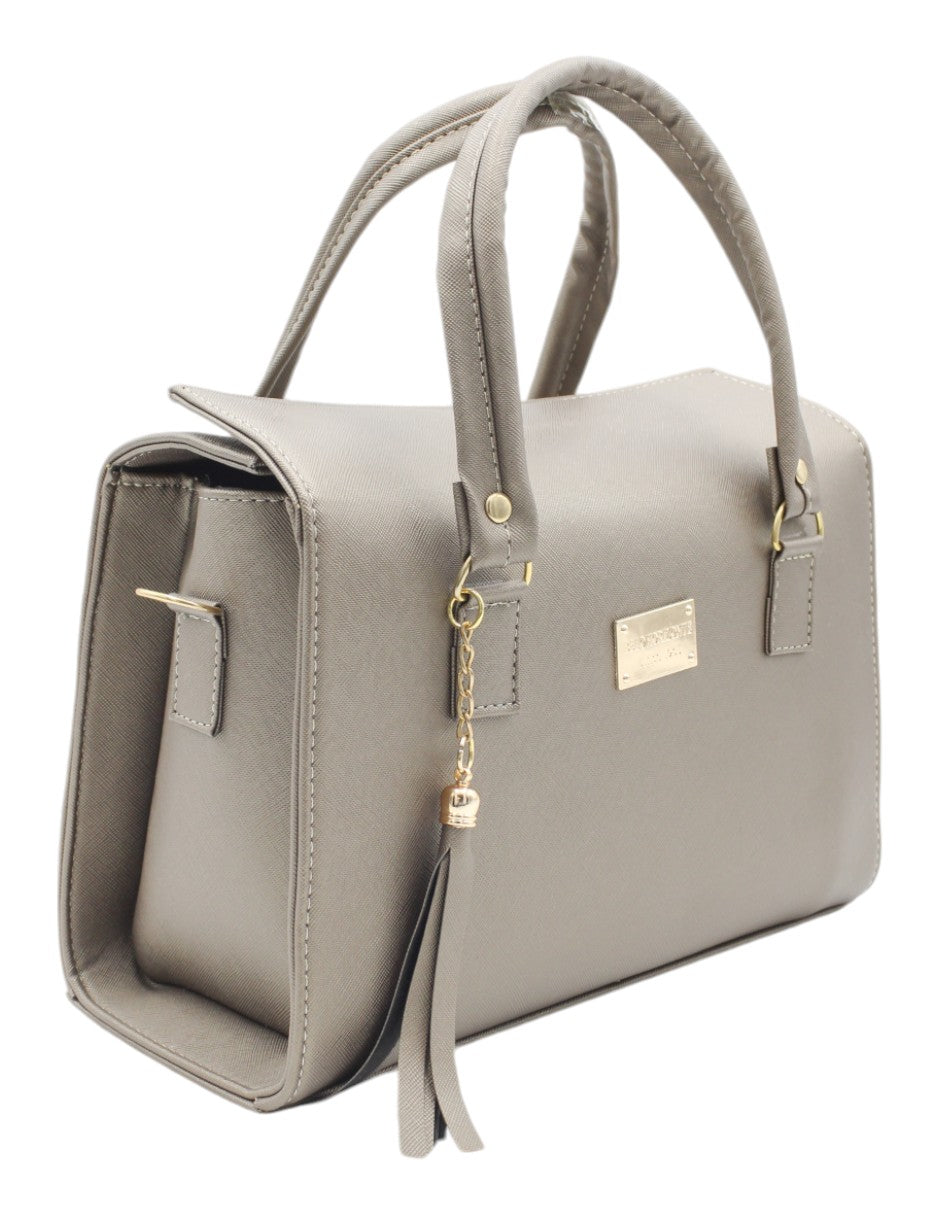 Bolsa Satchel en Piel vegana Color Gris