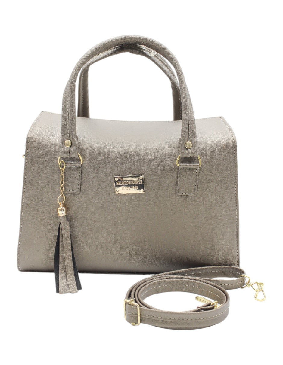 Bolsa Satchel en Piel vegana Color Gris