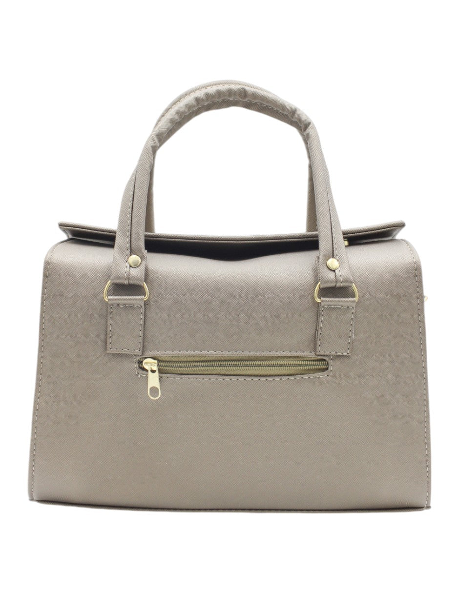 Bolsa Satchel en Piel vegana Color Gris