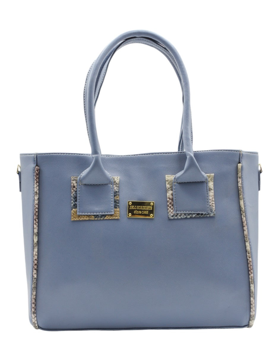 Bolsa Satchel Exterior Piel vegana Color Azul Para Mujer De RBBASICS