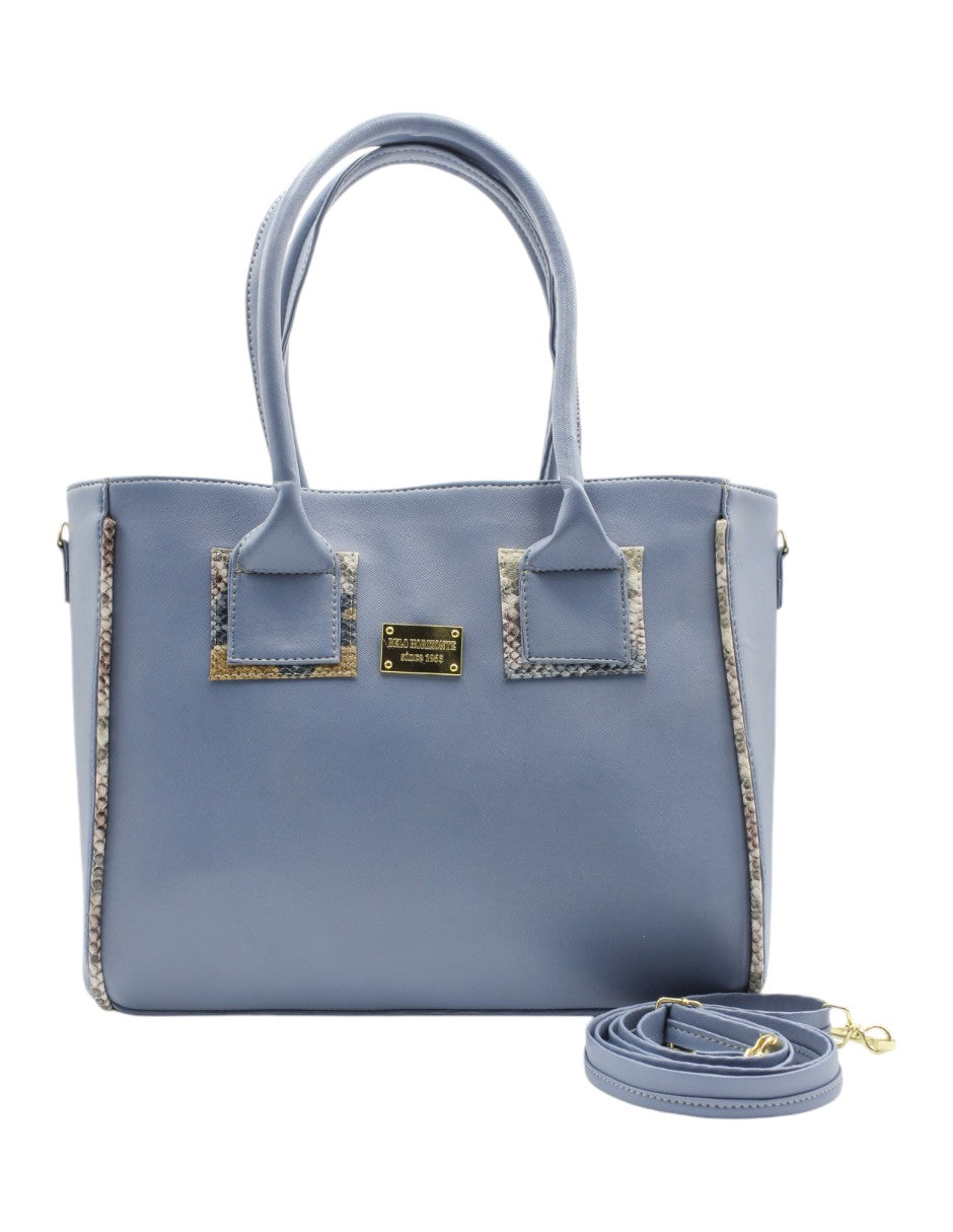 Bolsa Satchel en Piel vegana Color Azul