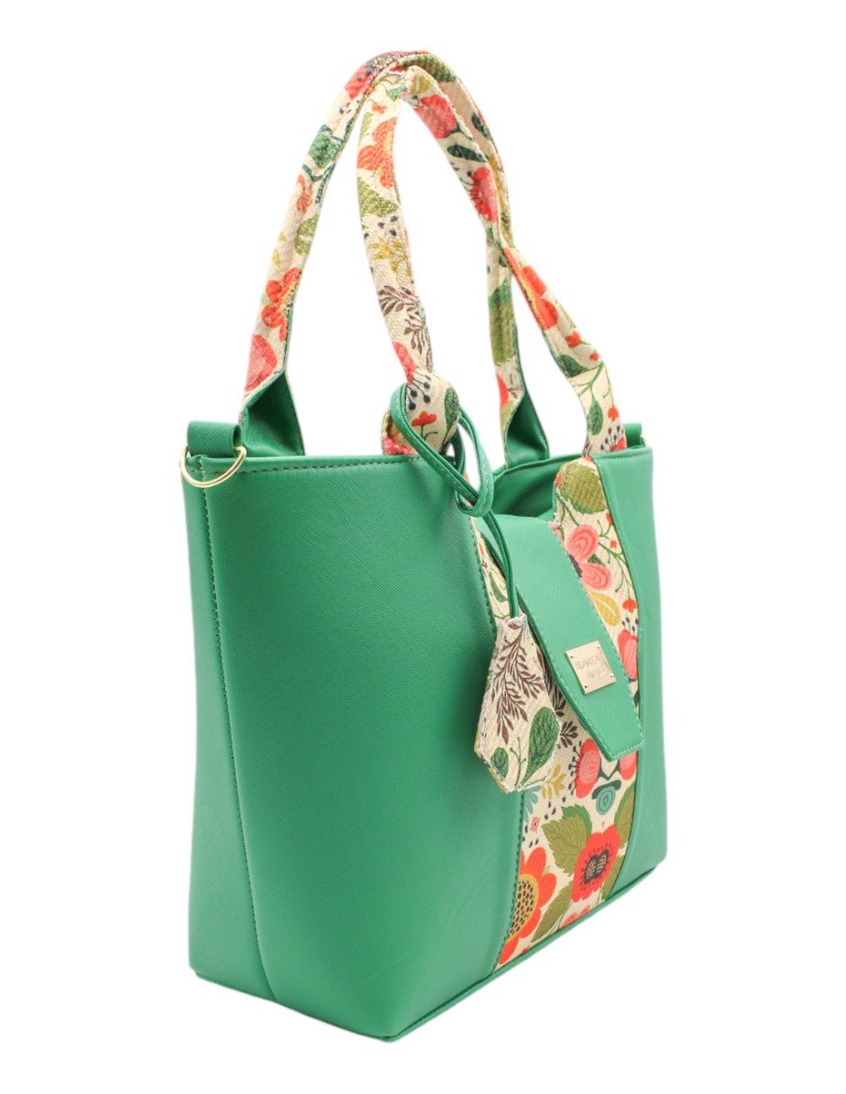 Bolsa Satchel en Piel vegana Color Verde