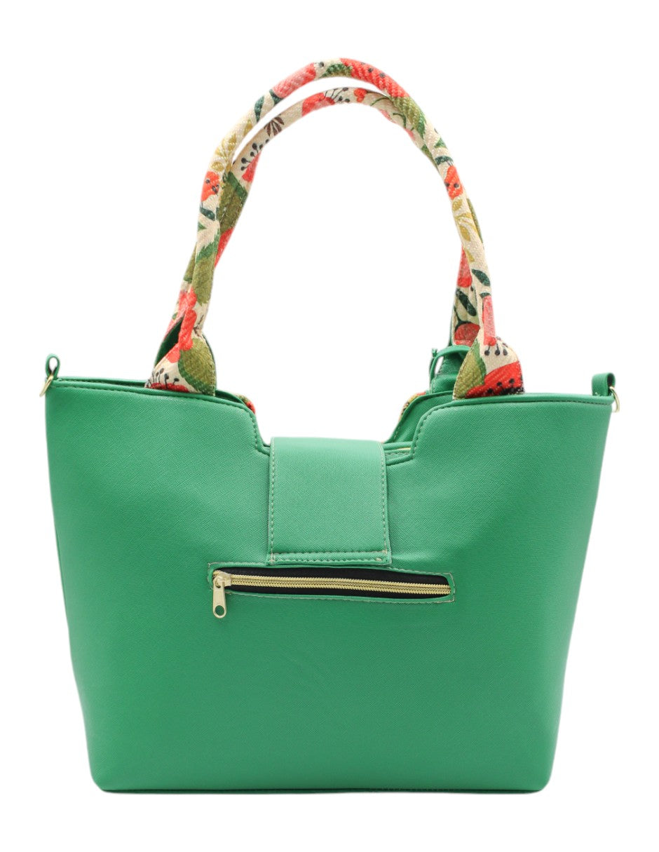 Bolsa Satchel en Piel vegana Color Verde