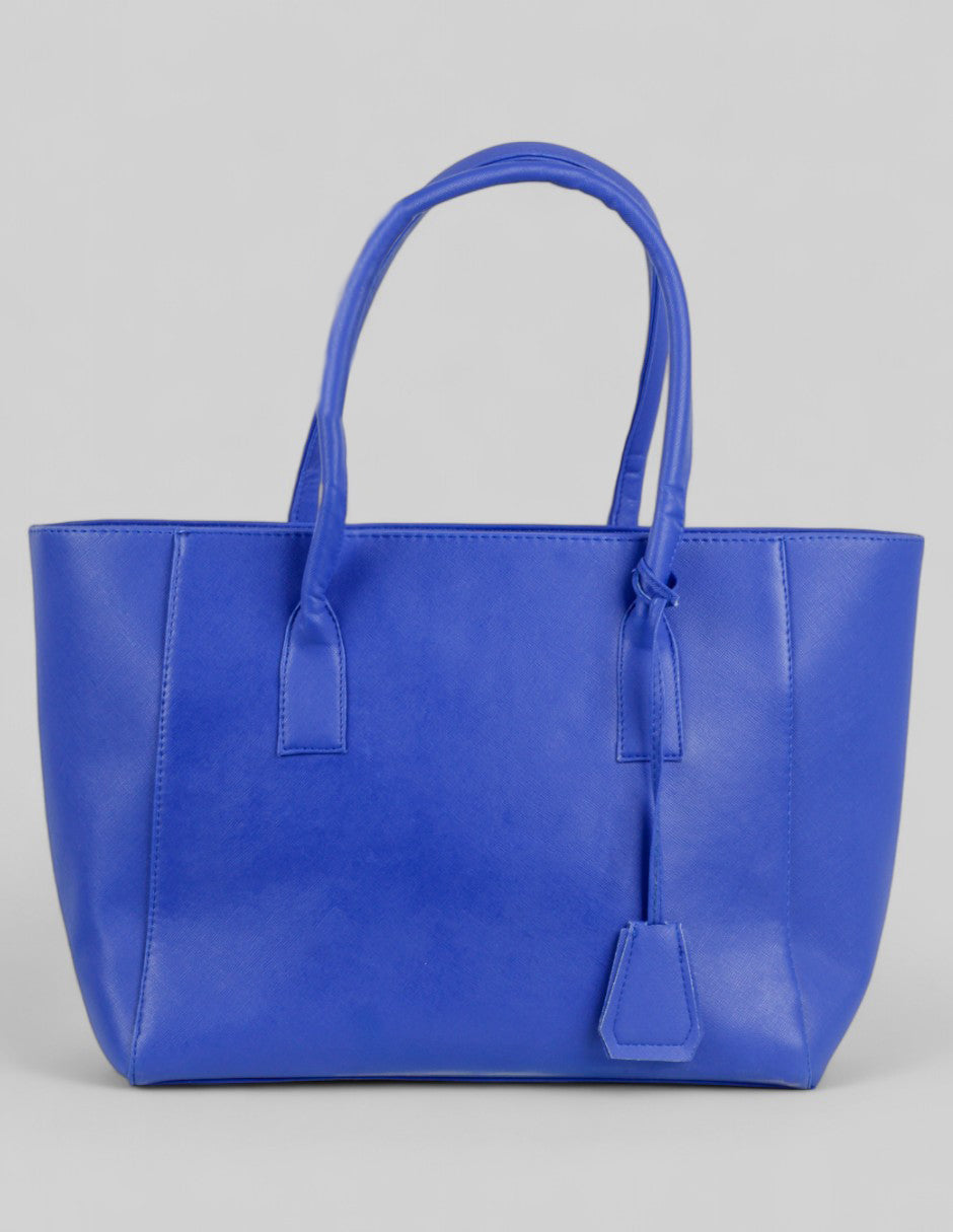 Bolsa Tote Exterior Piel vegana Color Azul Para Mujer De RBBASICS