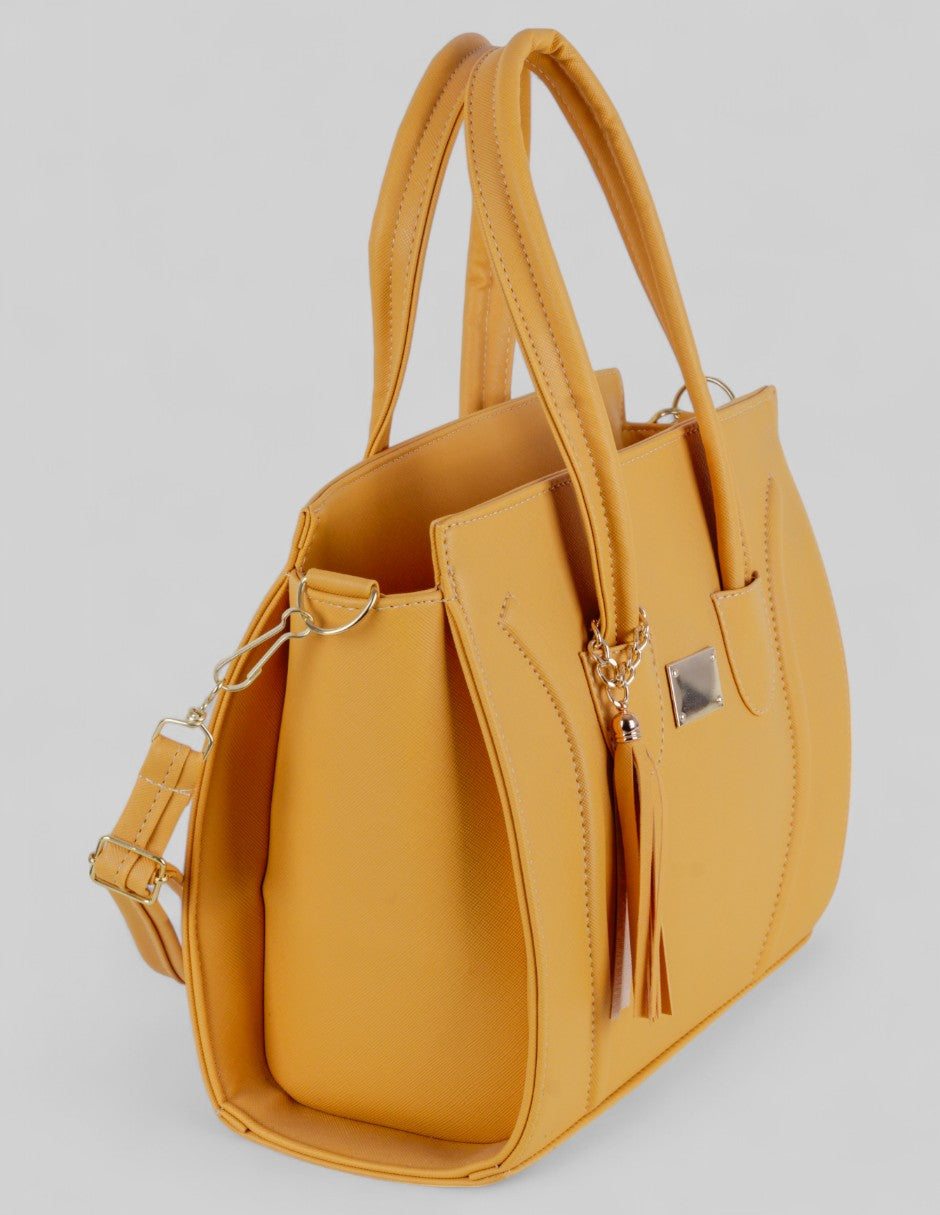 Bolsa Tote en Piel vegana - Amarillo