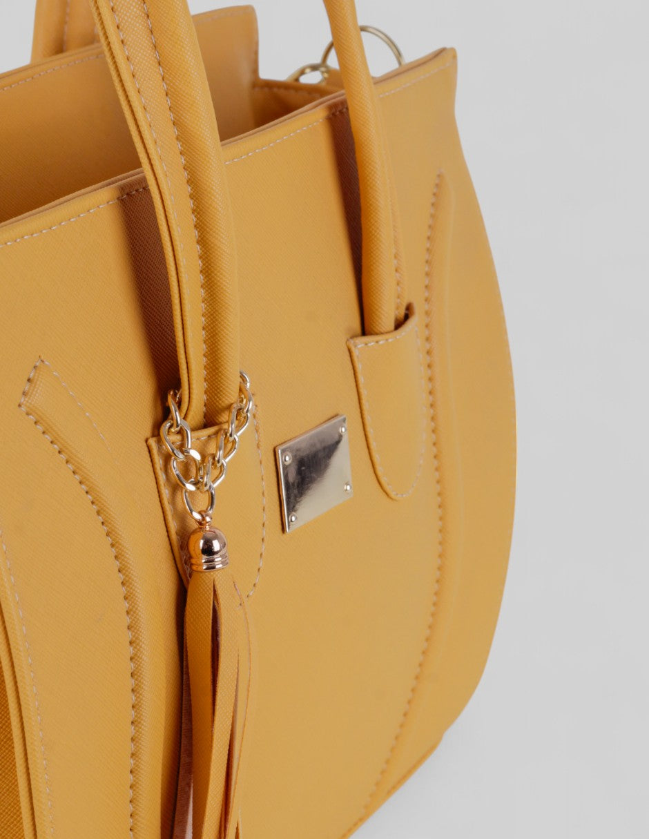 Bolsa Tote en Piel vegana - Amarillo