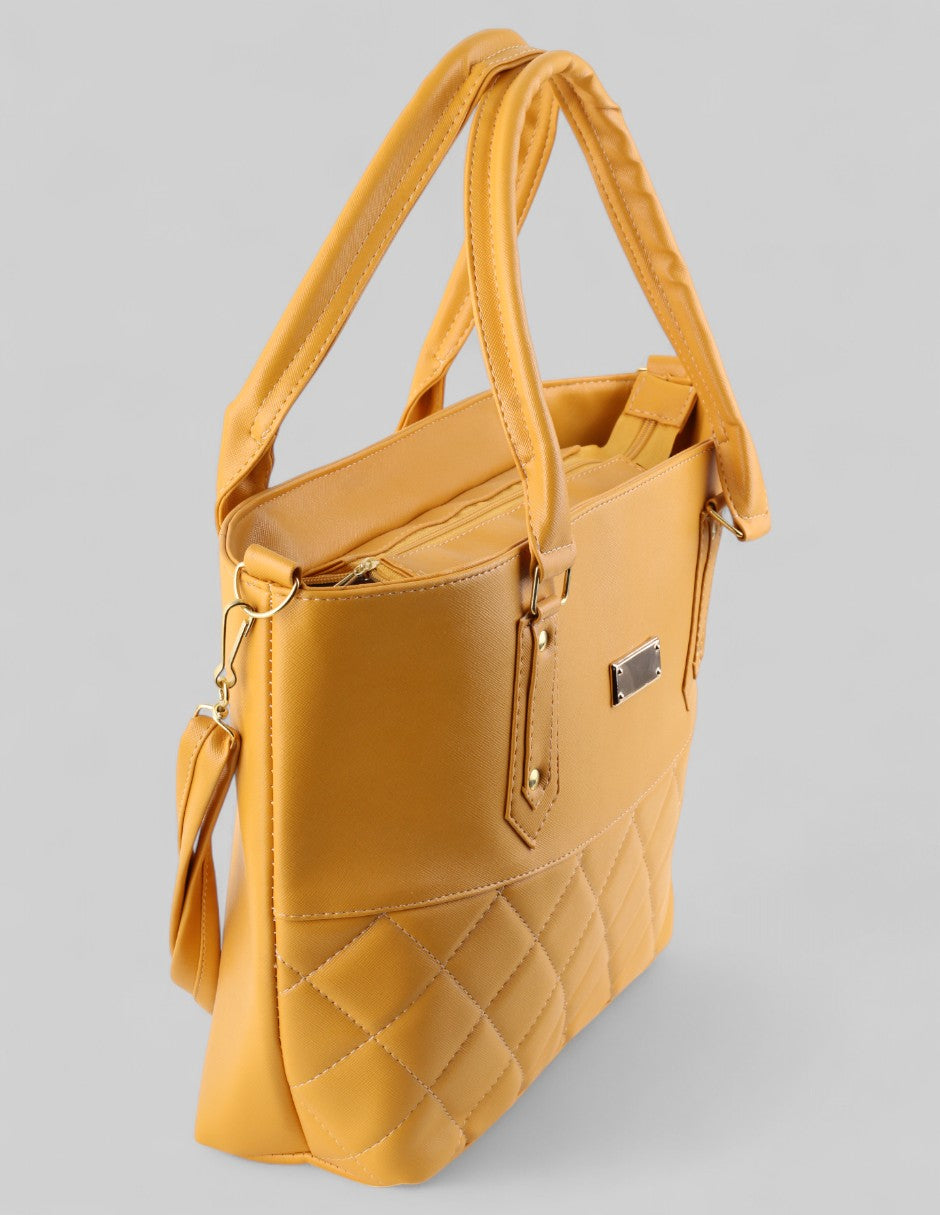 Bolsa Tote en Piel vegana - Amarillo