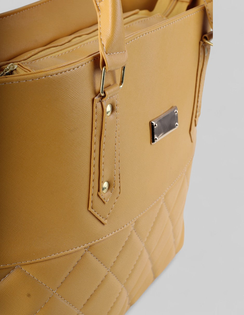 Bolsa Tote en Piel vegana - Amarillo