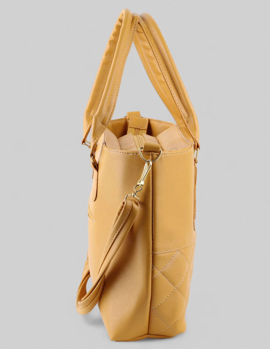 Bolsa Tote en Piel vegana - Amarillo