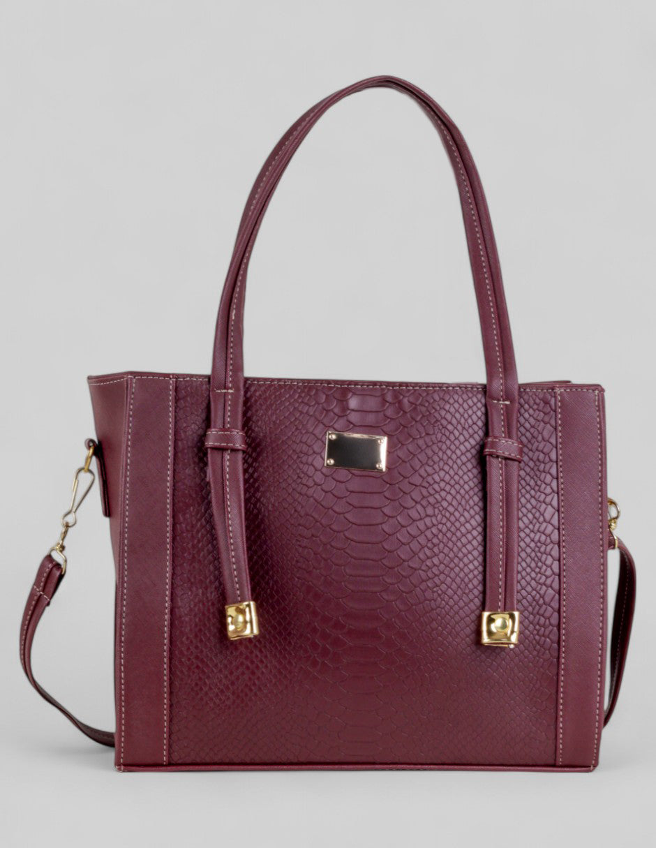 Bolsa Tote Exterior Piel vegana Color Rojo Para Mujer De RBBASICS