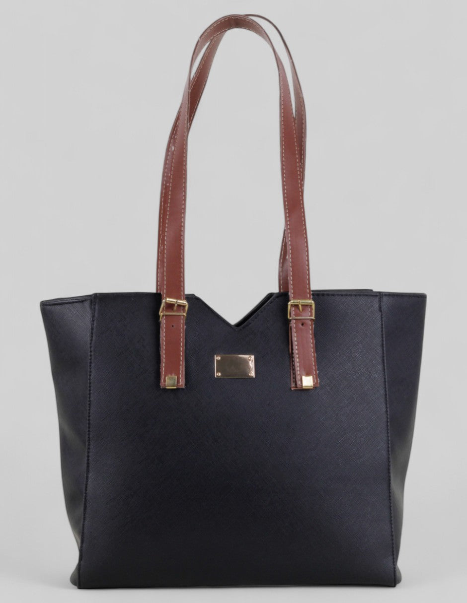 Bolsa Tote Exterior Piel vegana Color Negro Para Mujer De RBBASICS