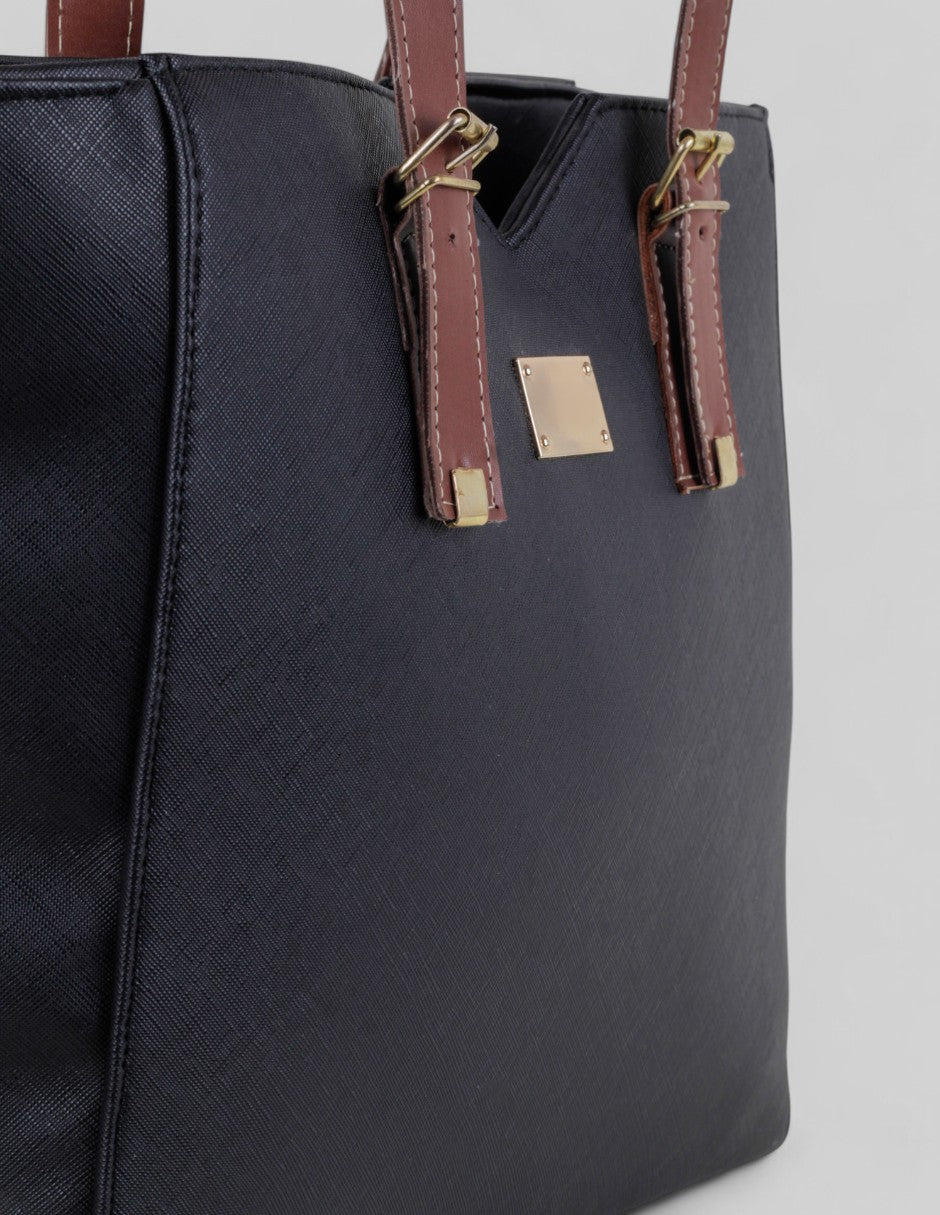 Bolsa Tote en Piel vegana - Negro