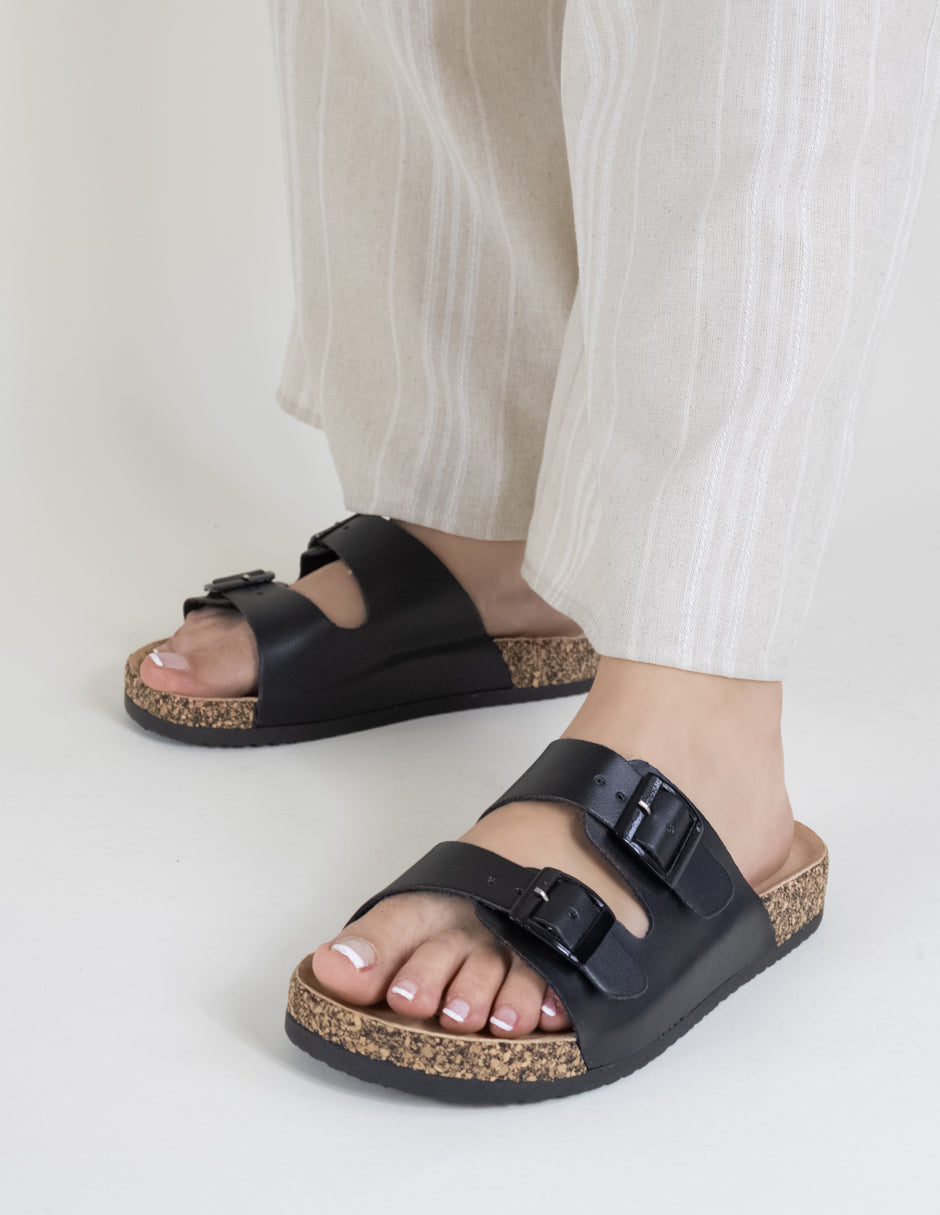Sandalias de piso BIRTE en Gamuza sintética - Negro