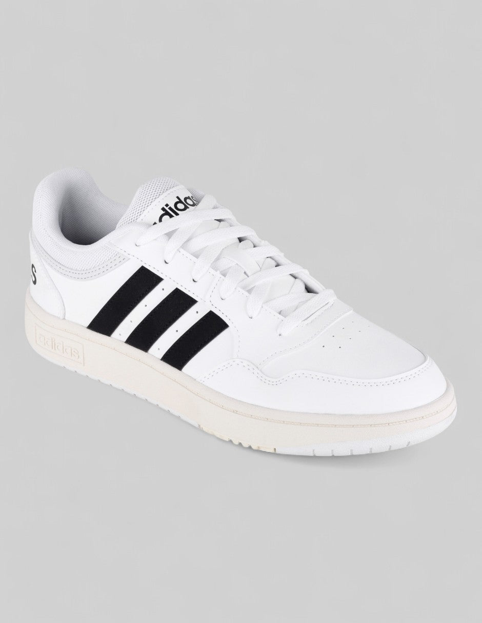 Tenis con cordones  Hoops 3.0 Low  en Piel vegana – Blanco