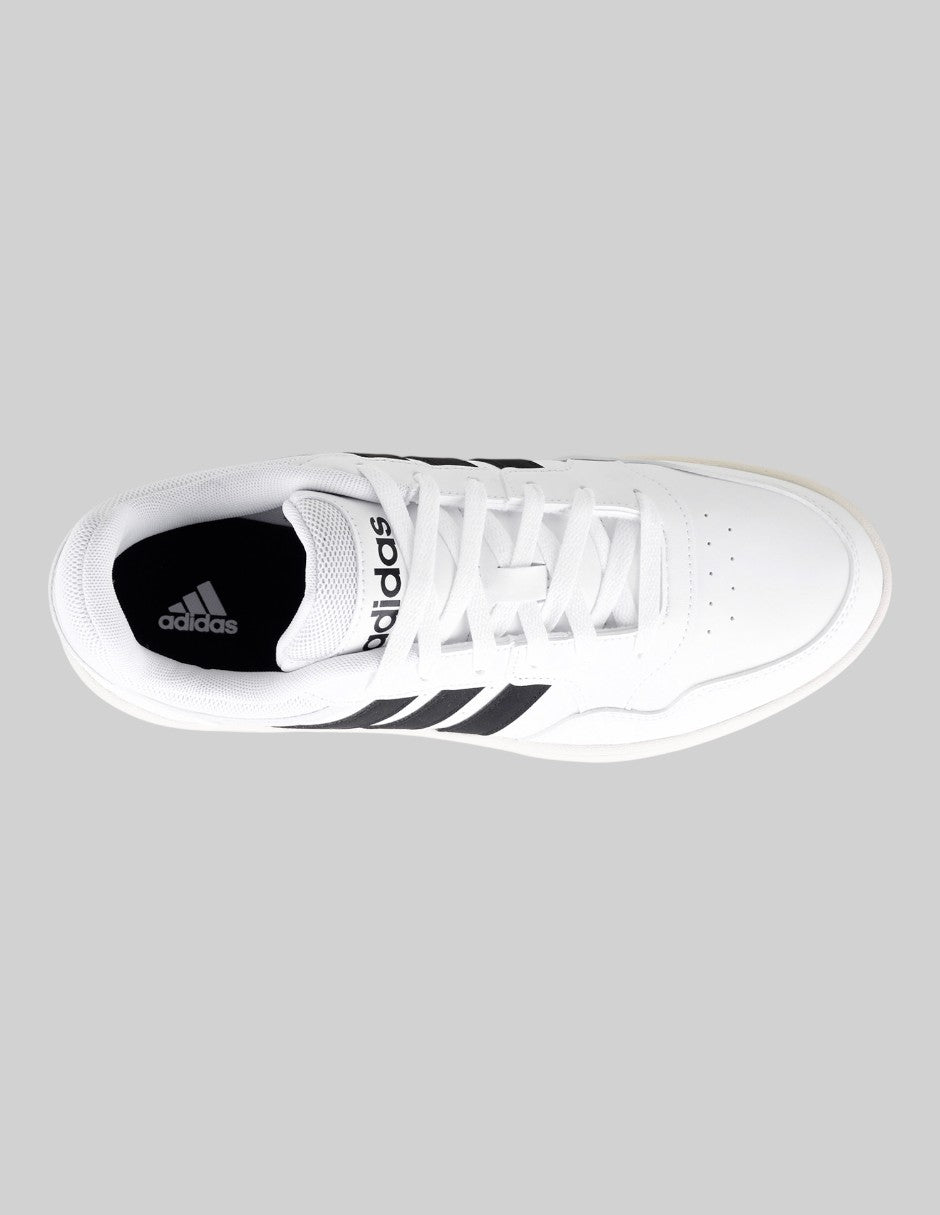 Tenis con cordones  Hoops 3.0 Low  en Piel vegana – Blanco