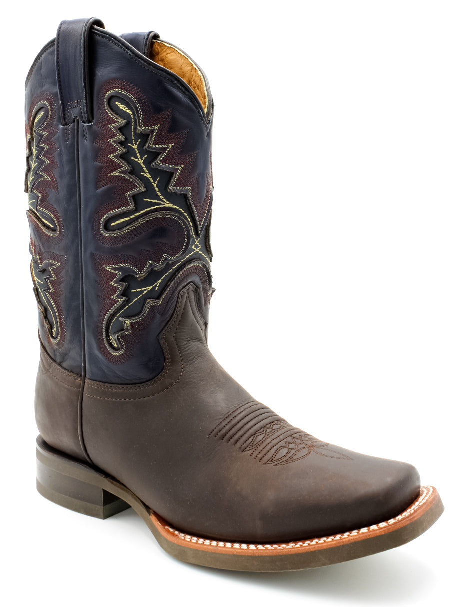 Botas western Exterior Piel Color Café Para Hombre De RBCOLLECTION