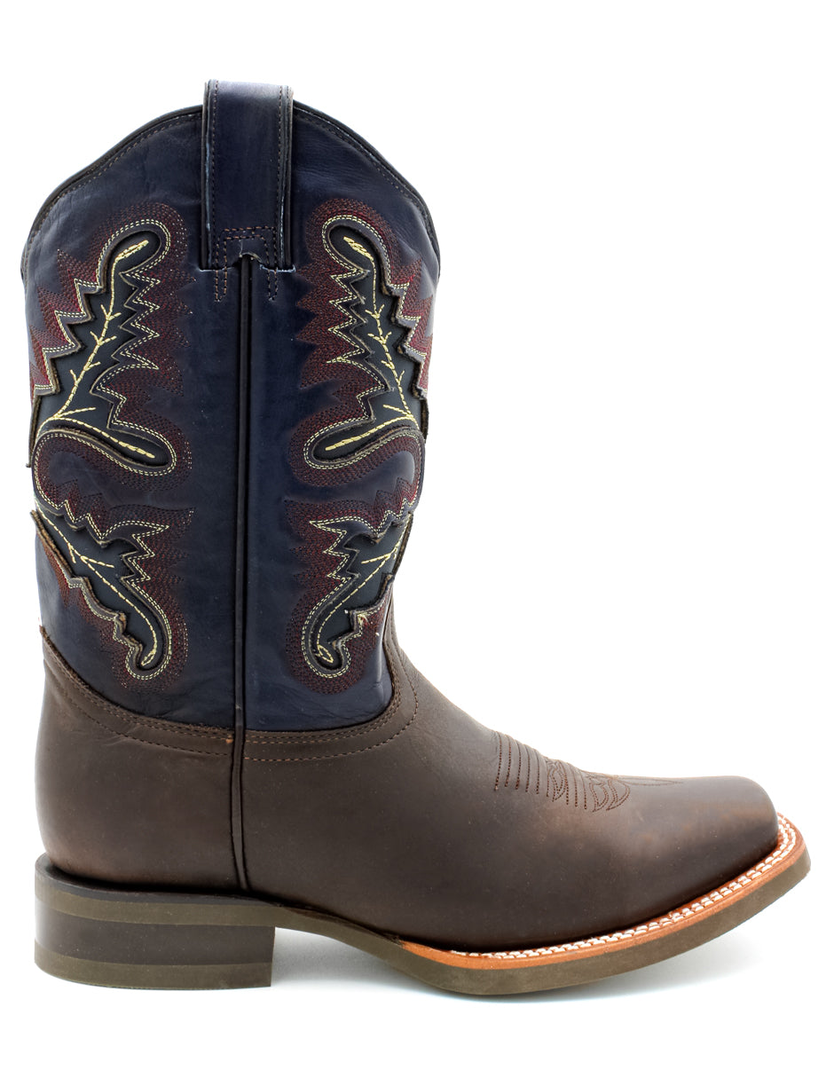 Botas western Exterior Piel Color Café Para Hombre De RBCOLLECTION