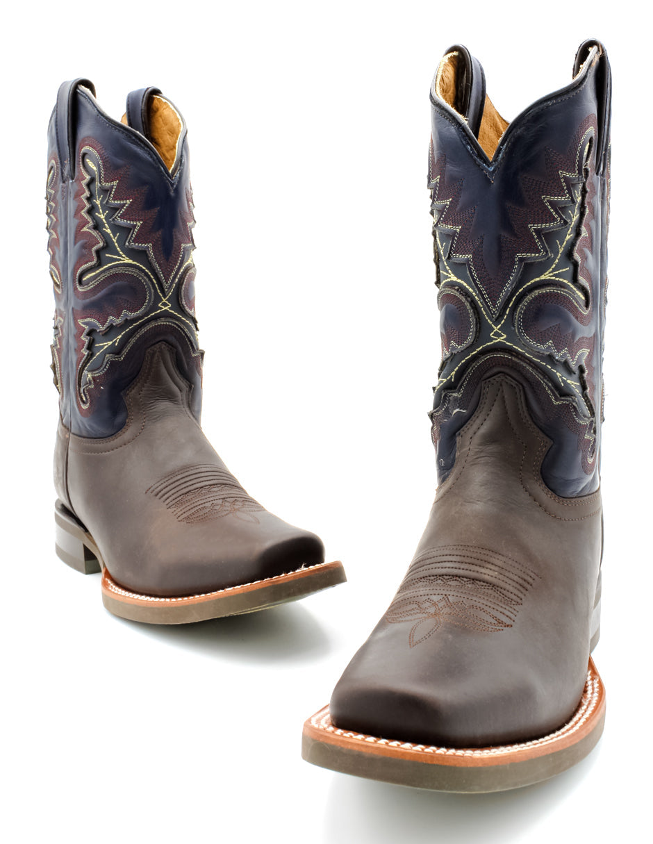 Botas western Exterior Piel Color Café Para Hombre De RBCOLLECTION