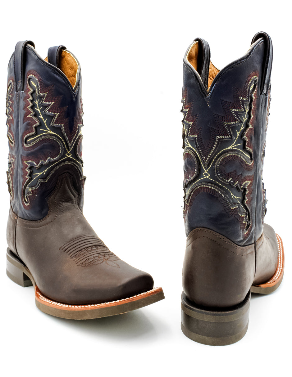 Botas western Exterior Piel Color Café Para Hombre De RBCOLLECTION