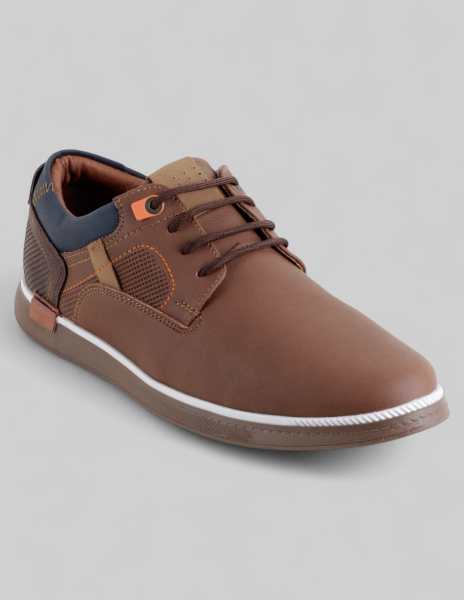 Oxfords Exterior Piel vegana Color Café Para Hombre De RBCOLLECTION