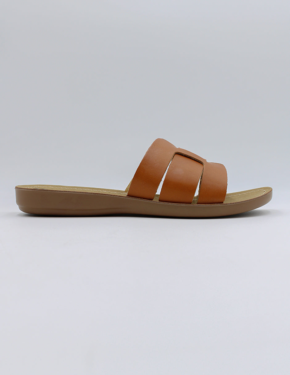 Sandalias de piso Soft en Piel vegana – Café
