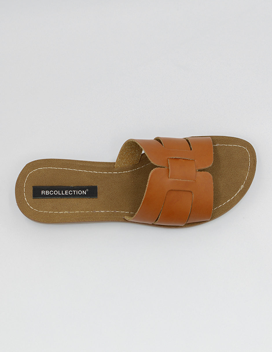 Sandalias de piso Soft en Piel vegana – Café
