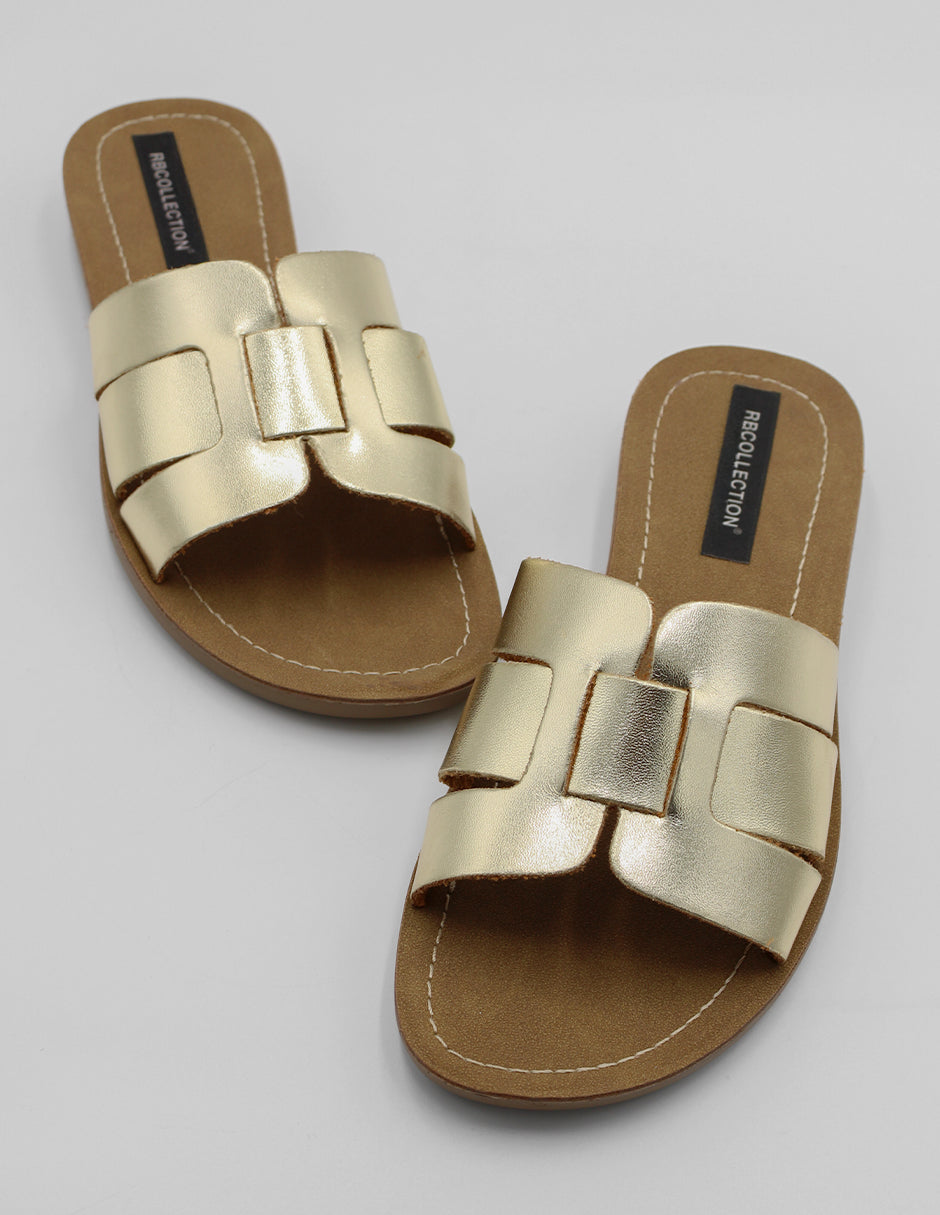 Sandalias de piso Soft en Sintético – Dorado