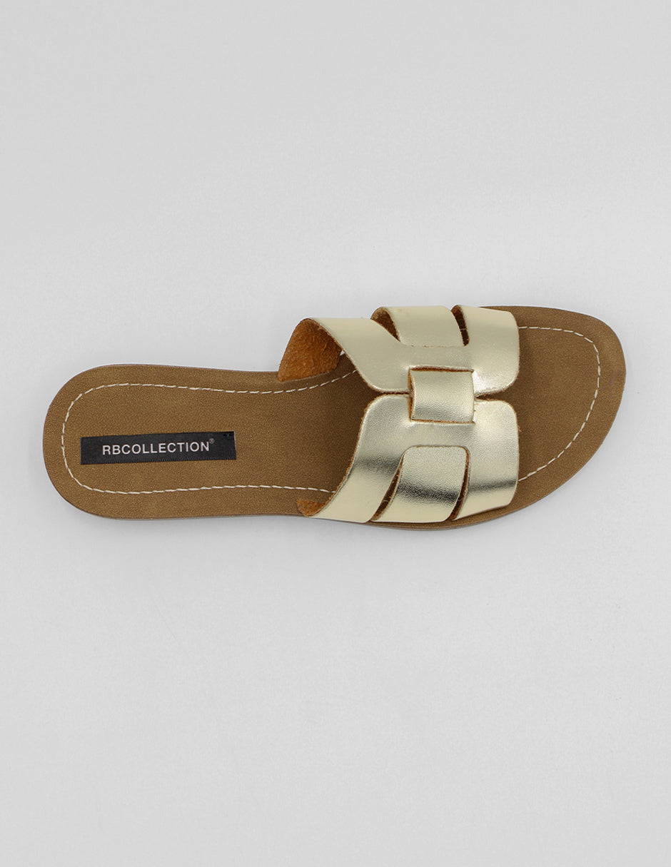Sandalias de piso Soft en Sintético – Dorado