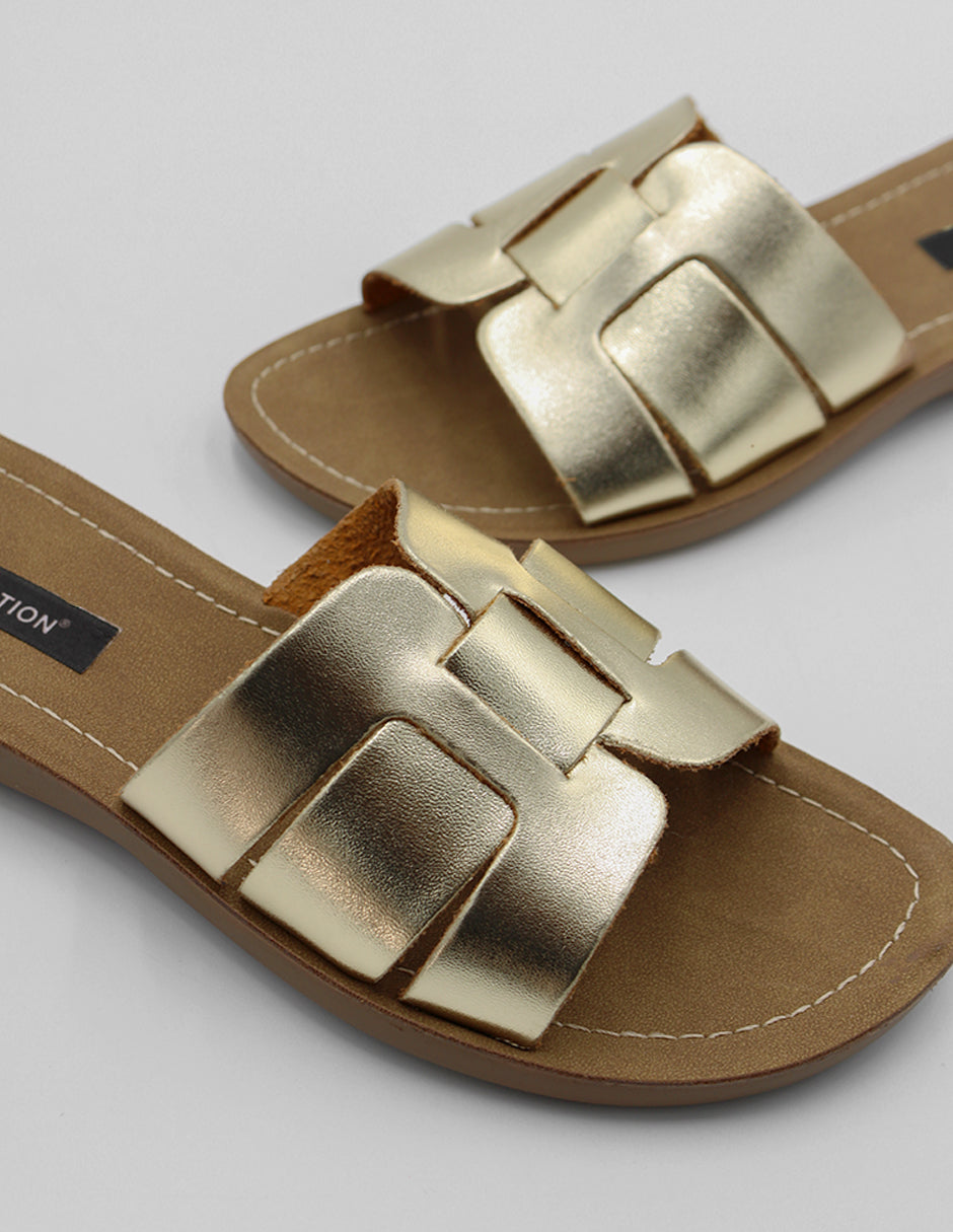Sandalias de piso Soft en Sintético – Dorado