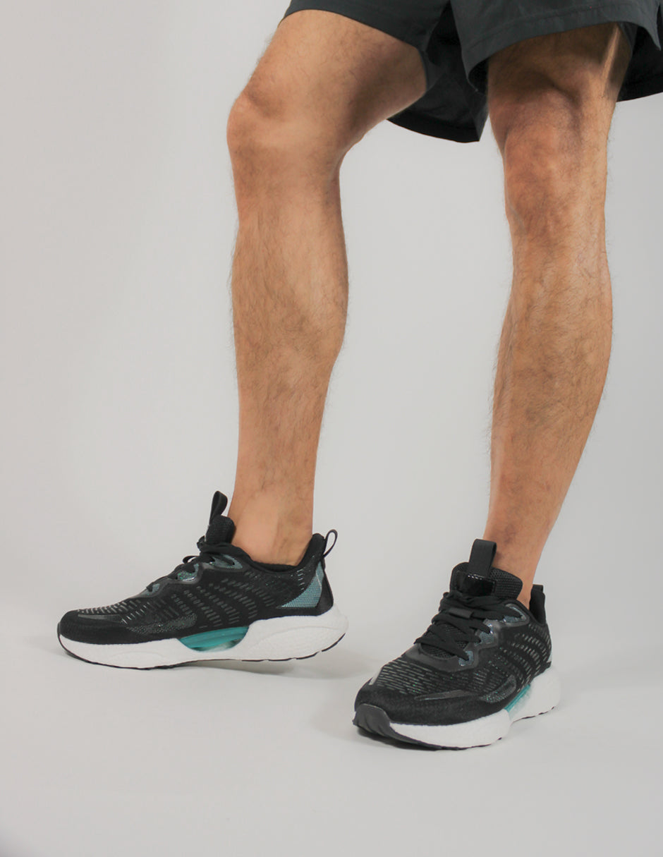 Tenis para correr Exterior Textil tejido en malla con tecnología KRONOS que permite mayor durabilidad, flexibilidad y resistencia Color Negro Para Hombre De RBCOLLECTION