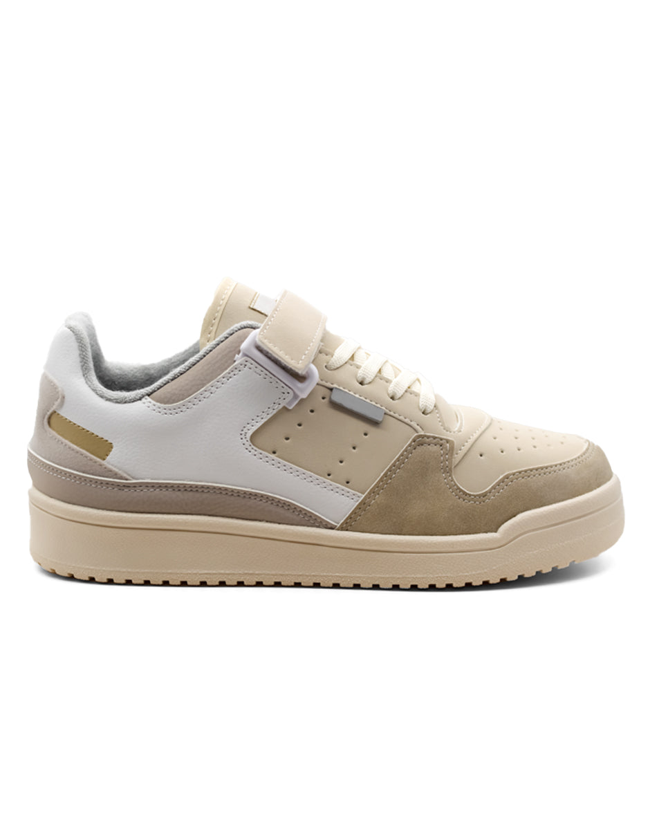 Tenis con cordones TRX en Piel vegana - Beige