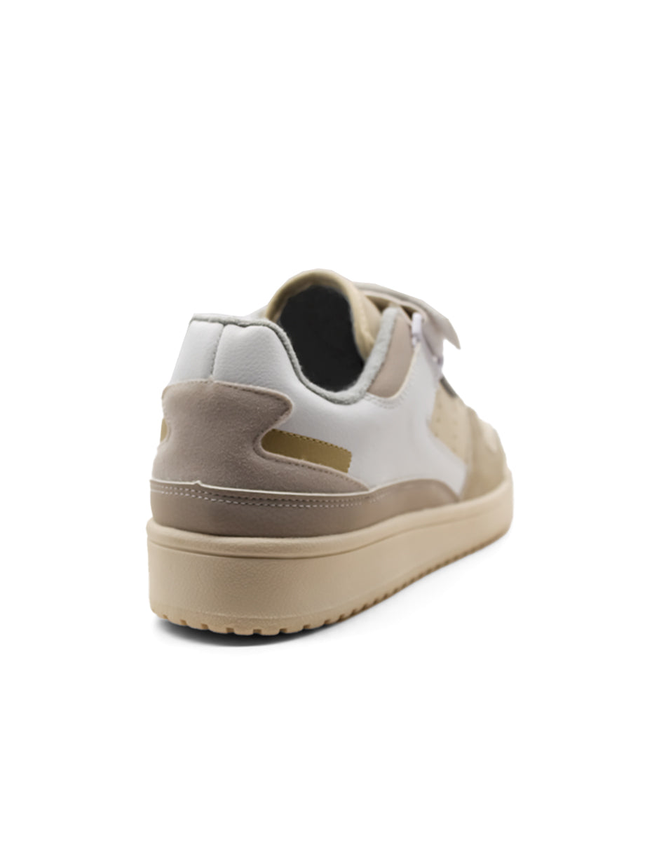 Tenis con cordones TRX en Piel vegana - Beige