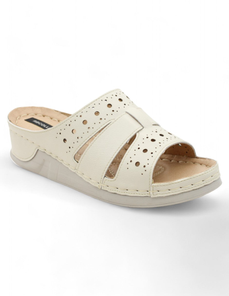 Sandalias con plataforma Exterior Piel vegana Color Beige  Para Mujer De RBCOLLECTION